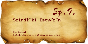 Sziráki István névjegykártya