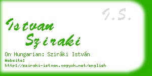 istvan sziraki business card