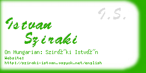 istvan sziraki business card